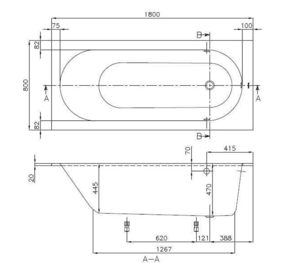 Masažinė vonia Villeroy&Boch Oberon 180x80 su Koller Nano-Future masažo sistema