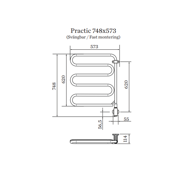 PAX elektrinis rankšluosčių džiovintuvas Practic