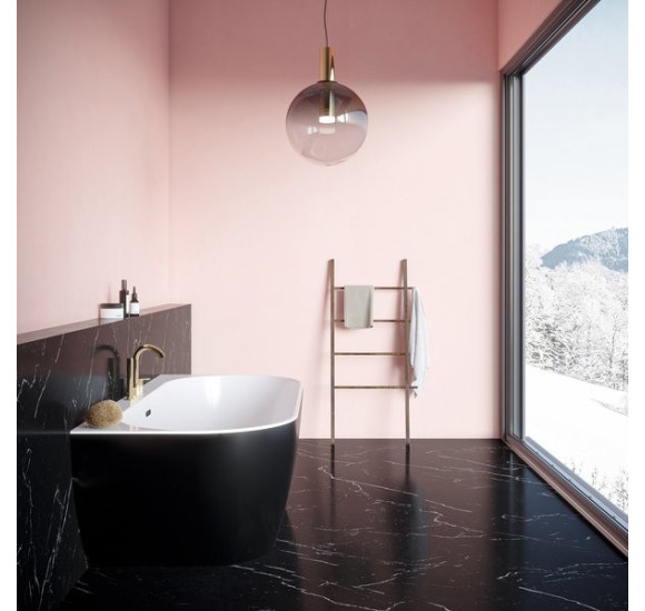 Ravak Freedom Wall 166x80cm, juoda vonia, glaudžiama prie sienos, akrilas