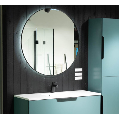 BALTECO AG 80cm Veidrodis su galiniu apšvietimu ir juodu rėmeliu