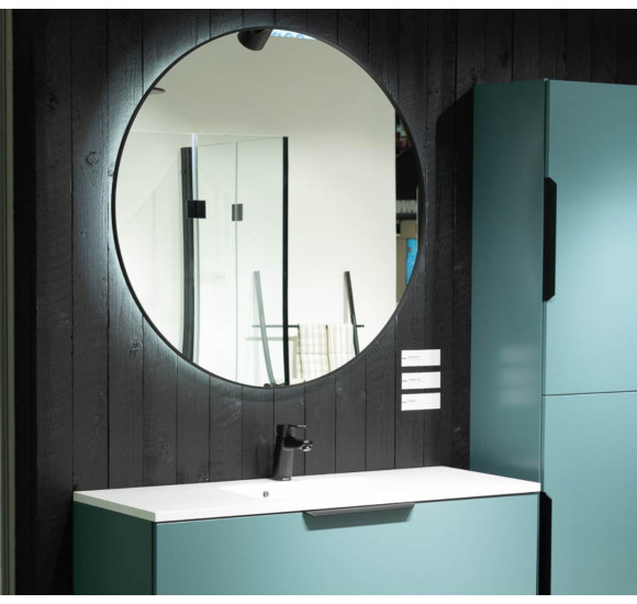 BALTECO AG 80cm Veidrodis su galiniu apšvietimu ir juodu rėmeliu