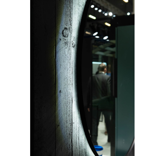 BALTECO AG 80cm Veidrodis su galiniu apšvietimu ir juodu rėmeliu