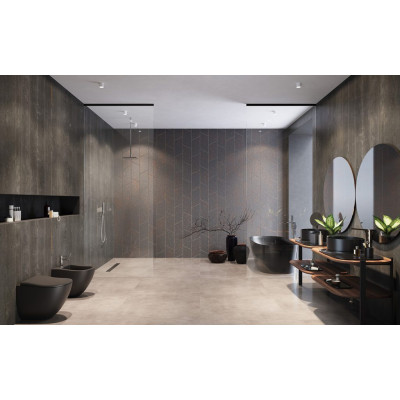 Radaway Walk in dušo pertvara Modo XL  30-100 cm pločio juodi profiliai, skaidrus stiklas