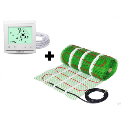 Grindinio šildymo kilimėlis Wellmo Mat + programuojamas termostatas Wellmo WTH new