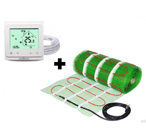 Grindinio šildymo kilimėlis Wellmo Mat + programuojamas termostatas Wellmo WTH new