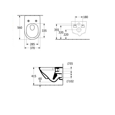 Villeroy&Boch Subway 3.0 "Twist flush" pakabinamas klozetas su dangčiu 4670TS01