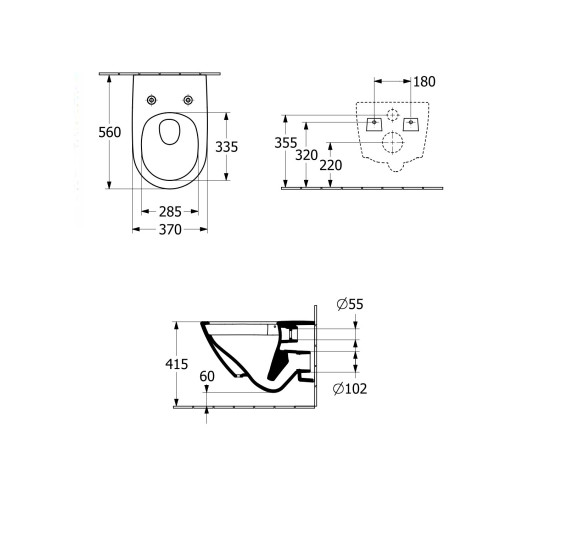 Villeroy&Boch Subway 3.0 "Twist flush" pakabinamas klozetas su dangčiu 4670TS01