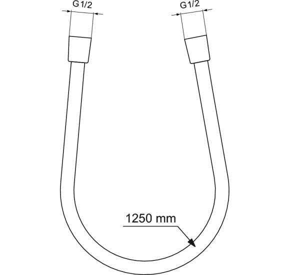 Ideal Standard 1250 mm žarna, matinė juoda, BE125XG