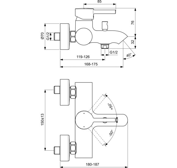 Ideal Standard Ceraline dušo maišytuvas ( BC199XG )