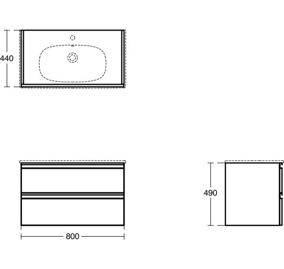 Ideal Standard Tesi pakabinama vonios spintelė 80cm, matinė juoda