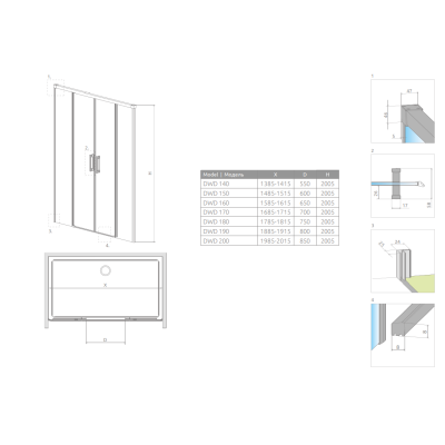 Radaway Idea DWD dušo durys