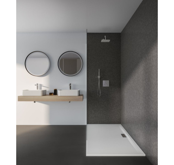 Ideal Standard apvalus veidrodis su apšvietimu 65cm, metalinis juodas rėmelis