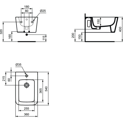 Ideal Standard Blend Cube pakabinama bide