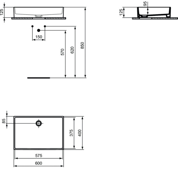 Ideal Standard Extra pastatomas praustuvas 60x40cm