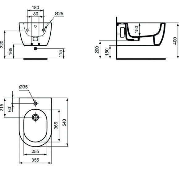 Ideal Standard Blend Curve pakabinama bide