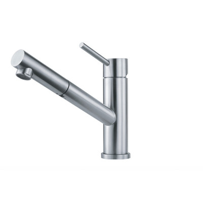 FRANKE ORBIT maišytuvas su nerūdijančio plieno korpusu ir ištraukiama žarna