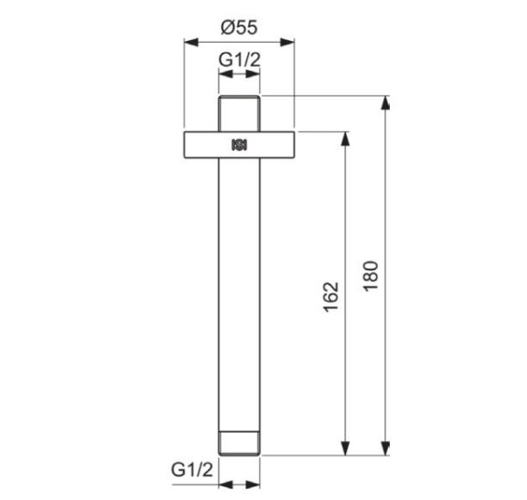 Ideal Standard Idealrain dušo galvos laikiklis iš lubų 150mm (B9446), pasirenkamos spalvos