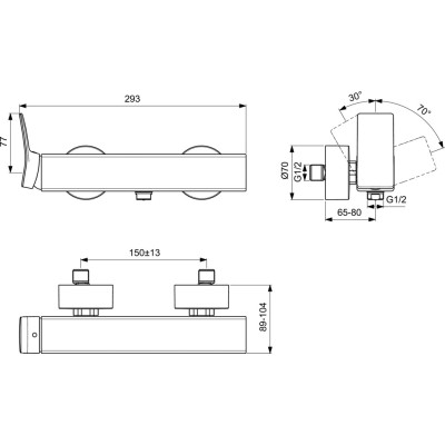 Ideal Standard Conca dušo maišytuvas, PVD spalvos