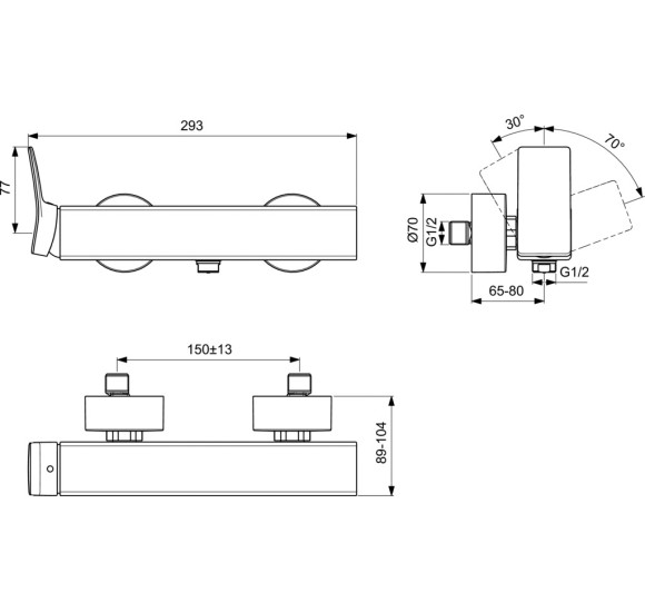Ideal Standard Conca dušo maišytuvas, PVD spalvos