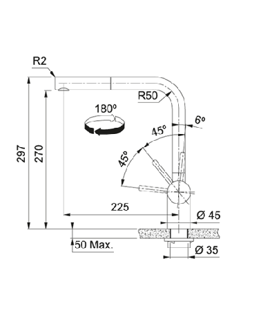 FRANKE maišytuvas plautuvei ATLAS NEO su ištraukiamu dušeliu