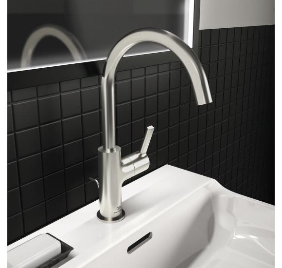 Ideal Standard Joy BC777 aukštas maišytuvas praustuvui su sukamu snapu, PVD spalvos