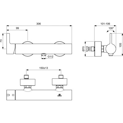 Ideal Standard Joy dušo maišytuvas, PVD spalvos