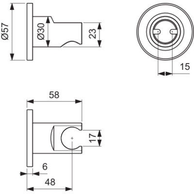 Ideal Standard Idealrain laikiklis dušo galvutei (BC806), PVD spalvos