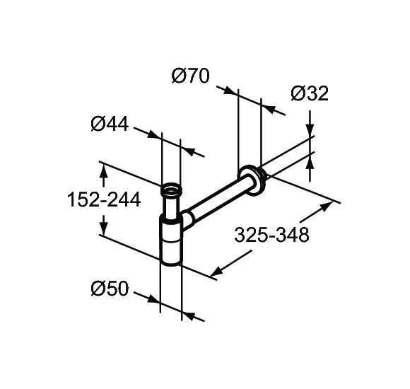 Ideal Standard sifonas praustuvui, PVD spalvos