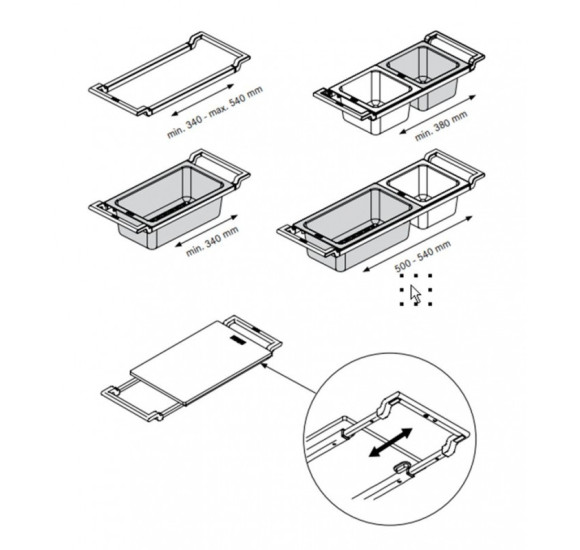 Franke 3 dalių All-in-one rinkinys plautuvei