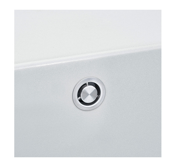 Franke baltos spalvos keramikinė plautuvė MTK 651-100 su nerūdijančio plieno mygtuku