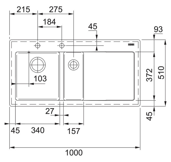 Franke baltos spalvos keramikinė plautuvė MTK 651-100 su nerūdijančio plieno mygtuku