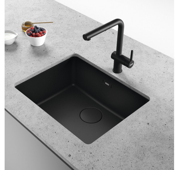 Franke granitinė plautuvė MRG 110-52 juoda matinė, montuojama po stalviršiu