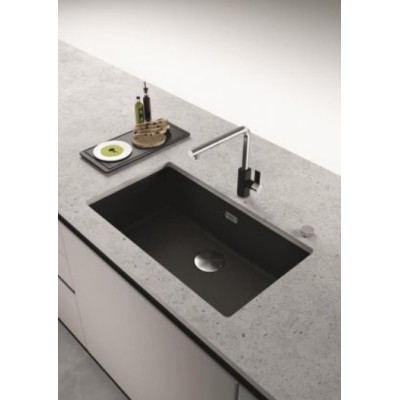 Franke granitinė plautuvė MRG 110-72 montuojama po stalviršiu, juoda matinė