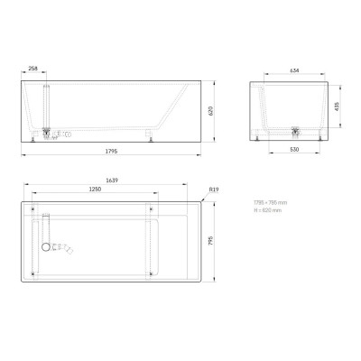 Paa Infinity silkstone vonia 1795x795