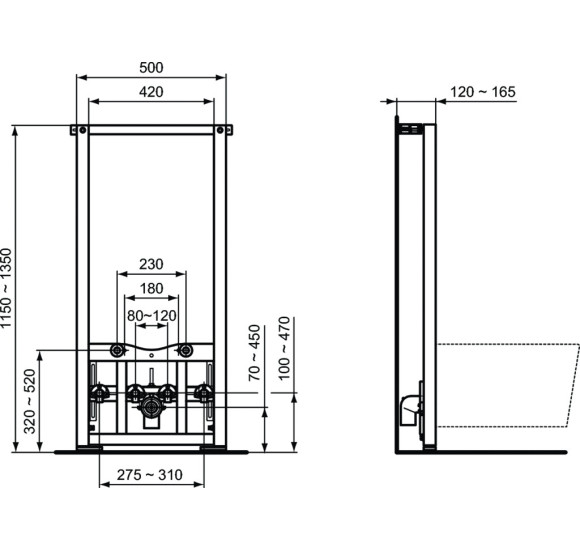 Ideal Standard potinkinis bide rėmas su tvirtinimo elementais, R016267