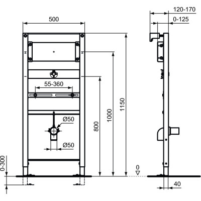 Ideal Standard PROSYS potinkinis rėmas pisuarui
