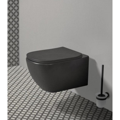 Pakabinamas klozetas Ideal Standard TESI be dangčio, juodos matinės spalvos, T0079V3