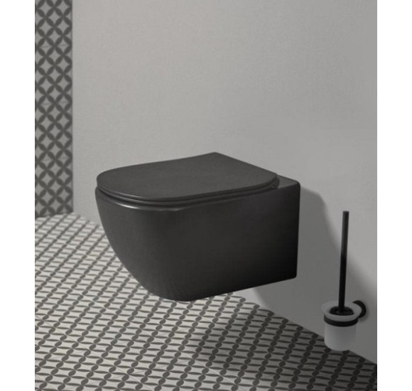 Pakabinamas klozetas Ideal Standard TESI be dangčio, juodos matinės spalvos, T0079V3