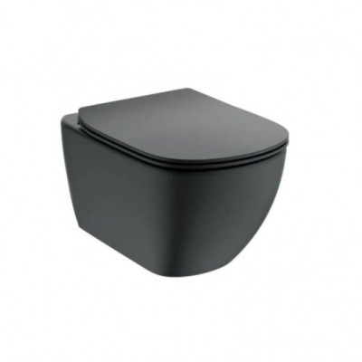 Pakabinamas klozetas Ideal Standard TESI be dangčio, juodos matinės spalvos, T0079V3
