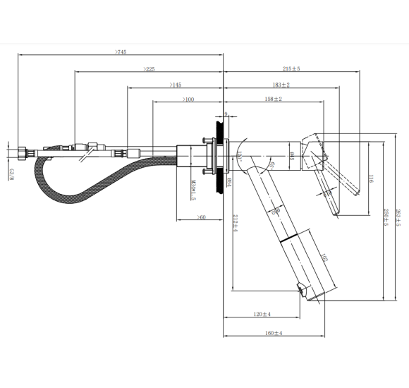 Villeroy & Boch, Como Shower maišytuvas plautuvei su ištraukiamu dušeliu