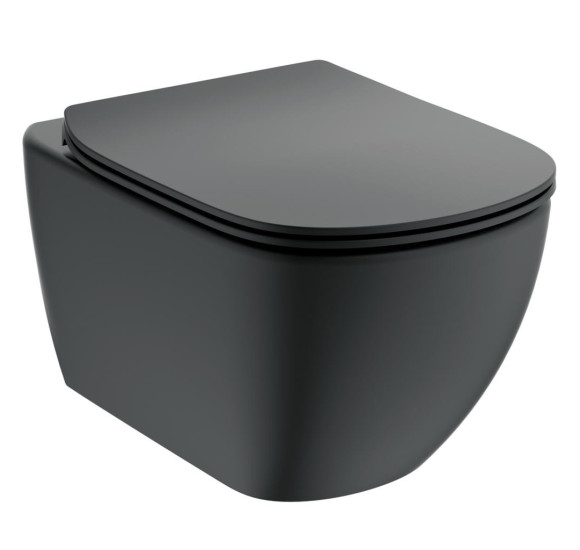 Ideal Standard Tesi Pakabinamo klozeto komplektas 3in1, juodos spalvos, T0079V3+T3527V3+R020467+R0115A6