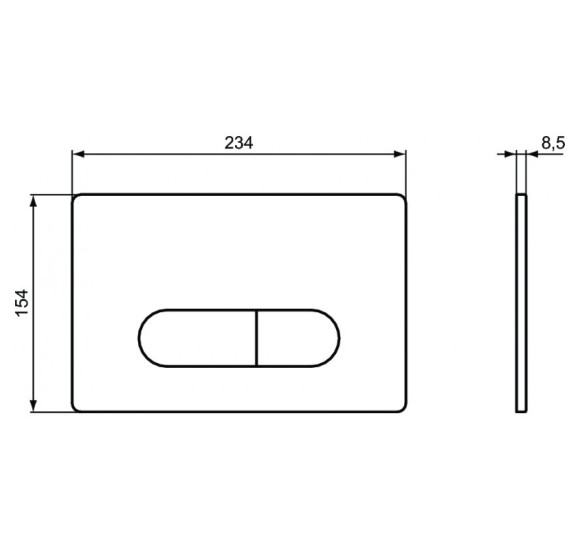 Ideal Standard Tesi Pakabinamo klozeto komplektas 3in1, juodos spalvos, T0079V3+T3527V3+R020467+R0115A6