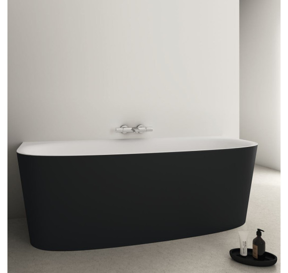 Ideal Standard Dea prie sienos statoma vonia (balta matinė/juoda apdaila), T9940V3