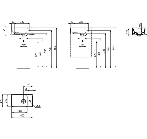 Ideal Standard Strada II praustuvas 45x27