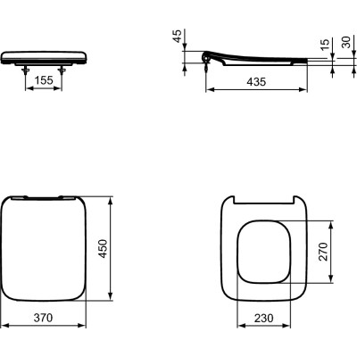 Ideal Standard Strada II THIN klozeto dangtis su Soft close funkcija