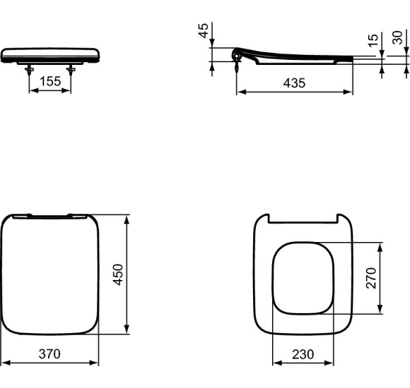 Ideal Standard Strada II THIN klozeto dangtis su Soft close funkcija
