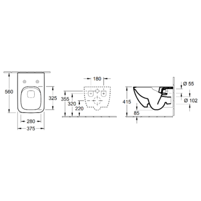 Villeroy&Boch pakabinamas klozetas Venticello 2.0 DirectFlush, su Soft close dangčiu ir papildoma "CeramicPlus" danga