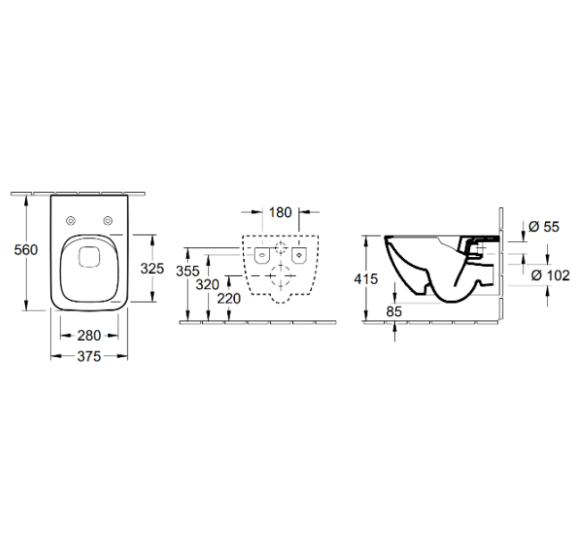 Villeroy&Boch pakabinamas klozetas Venticello 2.0 DirectFlush, su Soft close dangčiu ir papildoma "CeramicPlus" danga