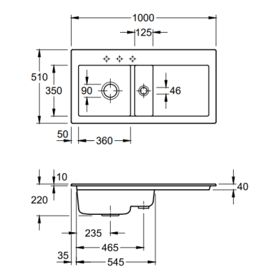Villeroy & Boch Subway 60 keraminė plautuvė