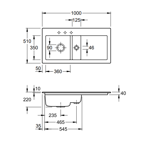 Villeroy & Boch Subway 60 keraminė plautuvė